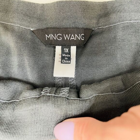 NWT Ming Wang Plus Size Basic Cut Dress Pants in Gray Size 1X - Picture 7 of 11